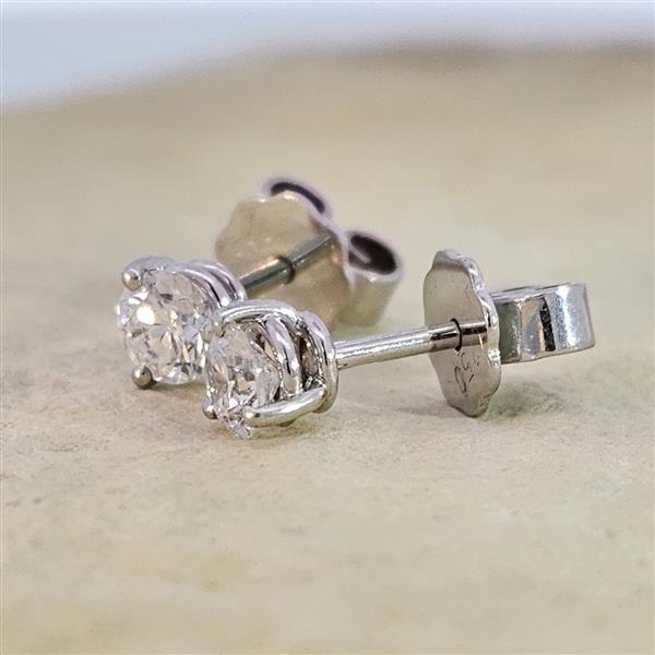 Brillant Diamant Ohrstecker Paar 750/- Weißgold 18 Karat Gold 0,50 Karat G/VS