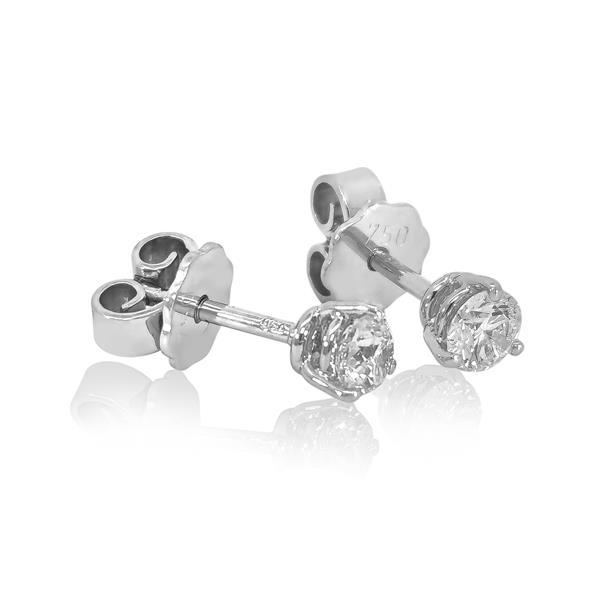 Brillant Diamant Ohrstecker Paar 750/- Weißgold 18 Karat Gold 0,50 Karat G/VS
