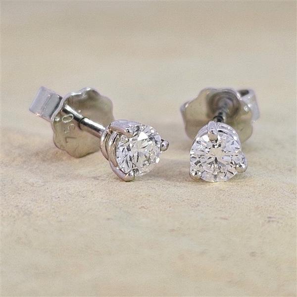 Brillant Diamant Ohrstecker Paar 750/- Weißgold 18 Karat Gold 0,50 Karat G/VS