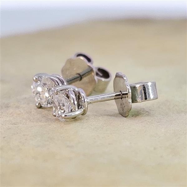 Brillant Diamant Ohrstecker Paar 750/- Weißgold 18 Karat Gold 0,50 Karat G/VS
