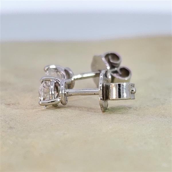 Brillant Diamant Ohrstecker Paar 750/- Weißgold 18 Karat Gold 0,50 Karat G/VS