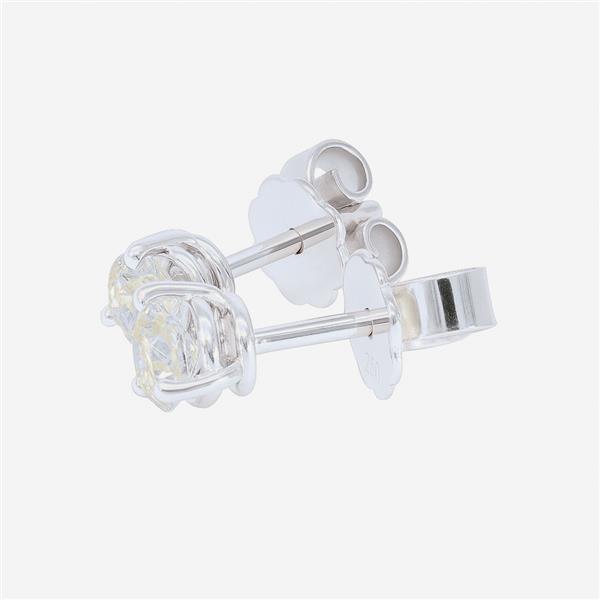 Luxus Diamant Ohrstecker 750 Gold (IF/F) - Weißgold, 3 Krappen, 0,70 ct - lupenrein, echter Brillantschmuck