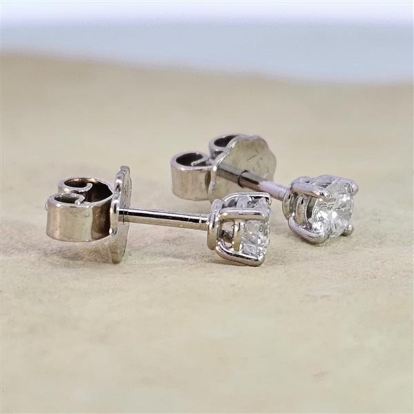 Brillant Diamant Ohrstecker Paar 750/- Weißgold 18 Karat Gold 0,40 Karat G/VS