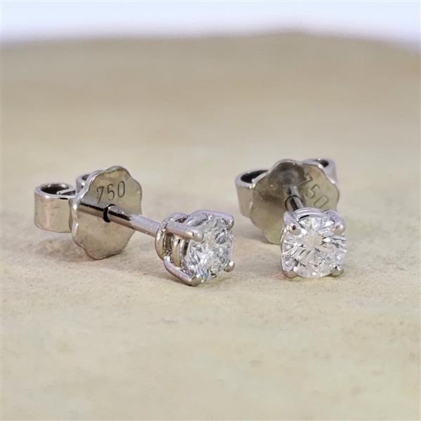 Brillant Diamant Ohrstecker Paar 750/- Weißgold 18 Karat Gold 0,40 Karat G/VS