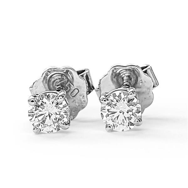 Brillant Diamant Ohrstecker Paar 750/- Weißgold 18 Karat Gold 0,40 Karat G/VS