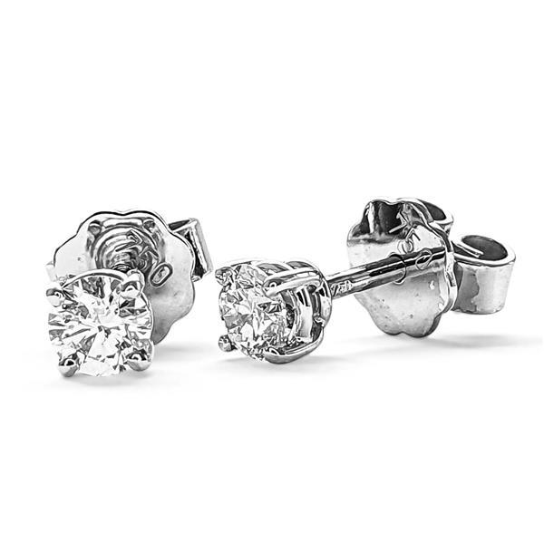 Brillant Diamant Ohrstecker Paar 750/- Weißgold 18 Karat Gold 0,40 Karat G/VS