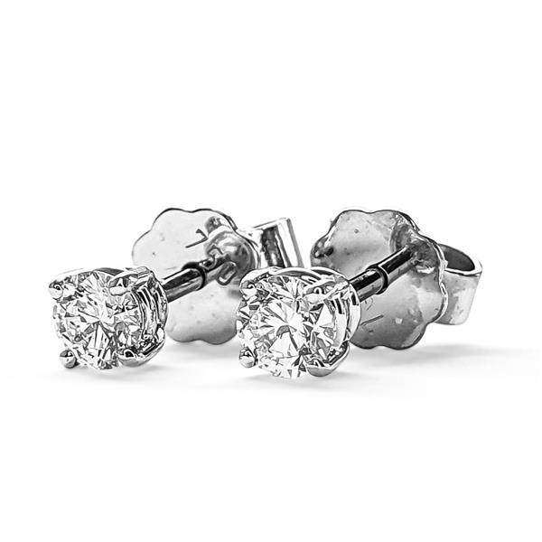 Brillant Diamant Ohrstecker Paar 750/- Weißgold 18 Karat Gold 0,40 Karat G/VS