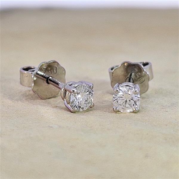 Brillant Diamant Ohrstecker Paar 750/- Weißgold 18 Karat Gold 0,40 Karat G/VS