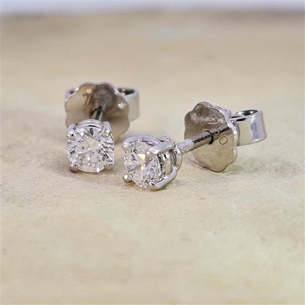 Brillant Diamant Ohrstecker Paar 750/- Weißgold 18 Karat Gold 0,40 Karat G/VS