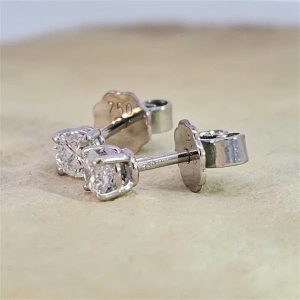 Brillant Diamant Ohrstecker Paar 750/- Weißgold 18 Karat Gold 0,40 Karat G/VS