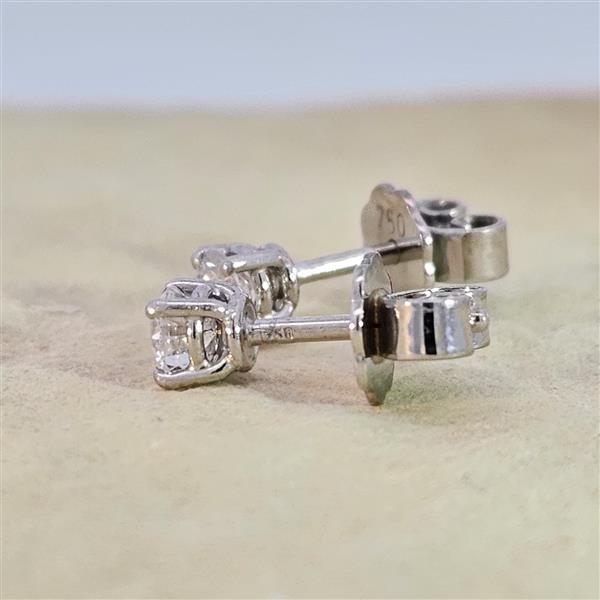 Brillant Diamant Ohrstecker Paar 750/- Weißgold 18 Karat Gold 0,40 Karat G/VS