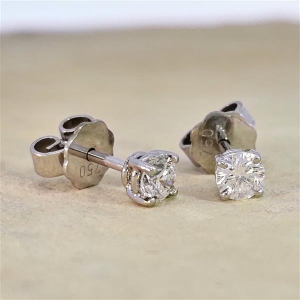 Brillant Diamant Ohrstecker Paar 750/- Weißgold 18 Karat Gold 0,50 Karat G/VS