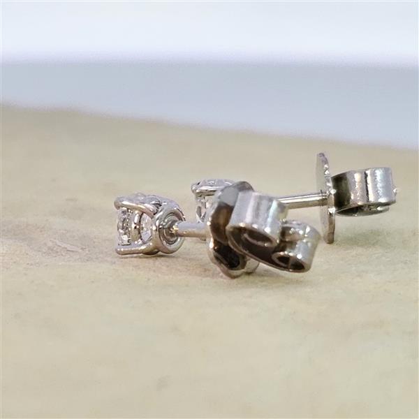 Brillant Diamant Ohrstecker Paar 750/- Weißgold 18 Karat Gold 0,50 Karat G/VS