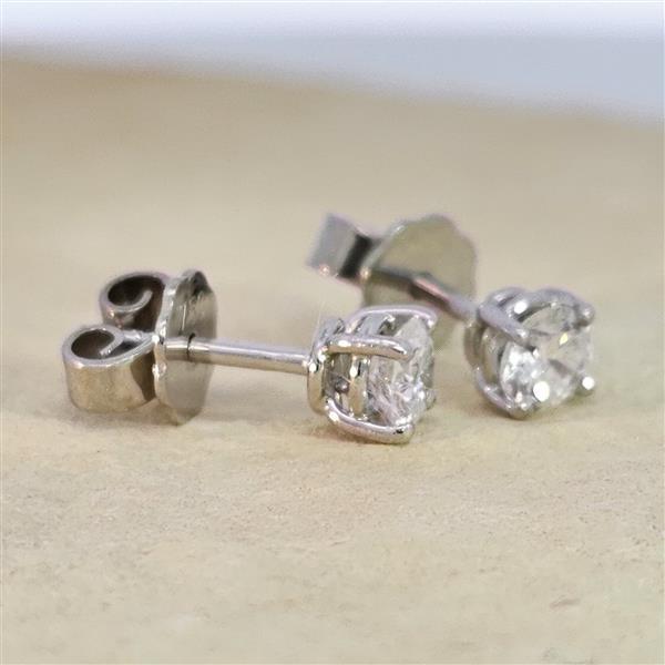 Brillant Diamant Ohrstecker Paar 750/- Weißgold 18 Karat Gold 0,60 Karat G/VS