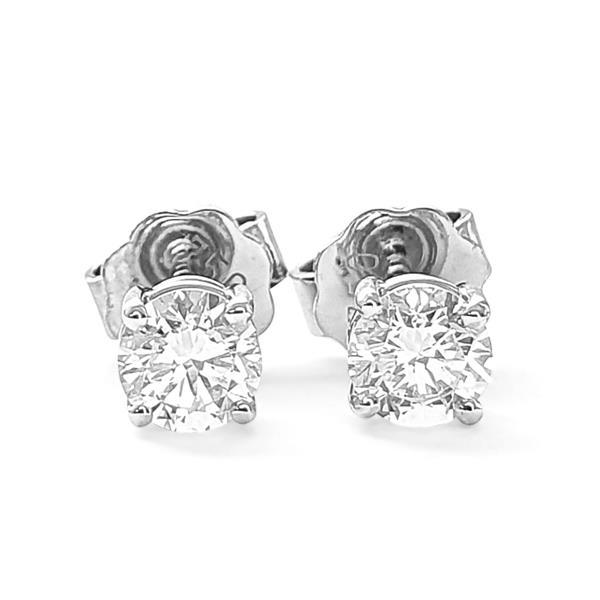 Brillant Diamant Ohrstecker Paar 750/- Weißgold 18 Karat Gold 0,60 Karat G/VS