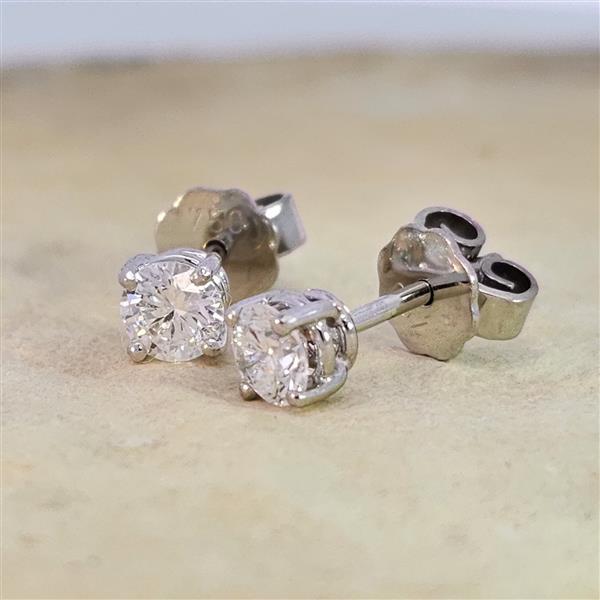 Brillant Diamant Ohrstecker Paar 750/- Weißgold 18 Karat Gold 0,60 Karat G/VS