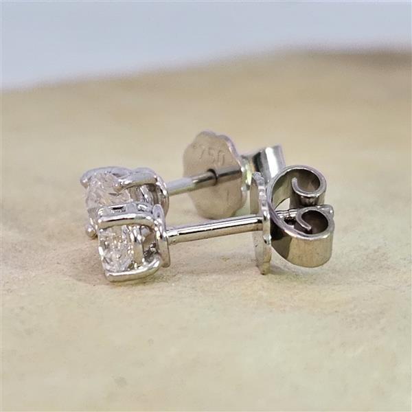 Brillant Diamant Ohrstecker Paar 750/- Weißgold 18 Karat Gold 0,60 Karat G/VS