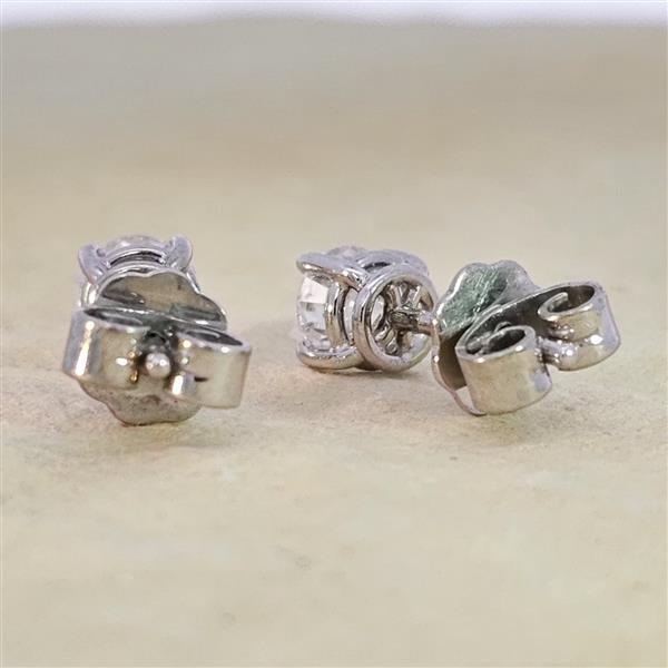 Luxus Diamant Ohrstecker 750 Gold (IF/F) - Weißgold, 4 Krappen, 0,80 ct - lupenrein, echter Brillantschmuck