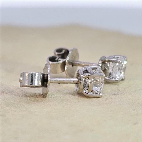 Luxus Diamant Ohrstecker 750 Gold (IF/F) - Weißgold, 4 Krappen, 0,80 ct - lupenrein, echter Brillantschmuck