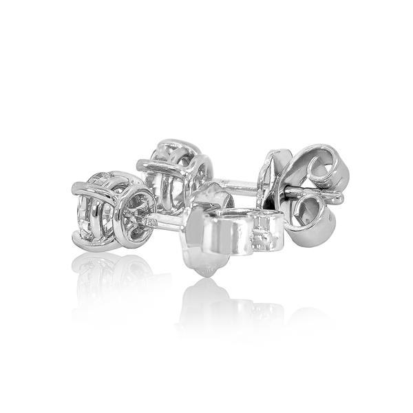 Luxus Diamant Ohrstecker 750 Gold (IF/F) - Weißgold, 4 Krappen, 0,80 ct - lupenrein, echter Brillantschmuck