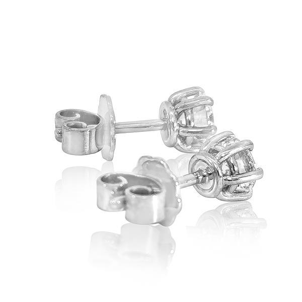 Luxus Diamant Ohrstecker 750 Gold (IF/F) - Weißgold, 4 Krappen, 0,80 ct - lupenrein, echter Brillantschmuck