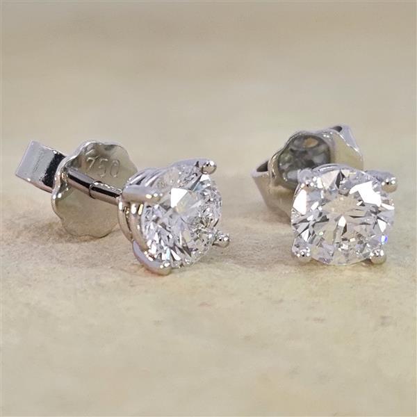 Brillant Diamant Ohrstecker 750/- Weißgold 18 Karat Gold 1,43 Karat G/VS
