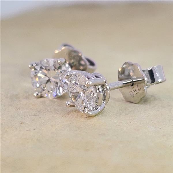 Brillant Diamant Ohrstecker 750/- Weißgold 18 Karat Gold 1,43 Karat G/VS