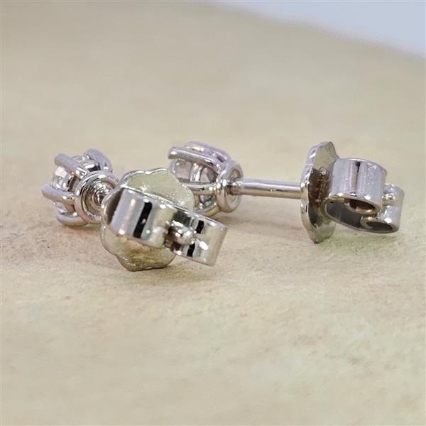 Luxus Diamant Ohrstecker 750 Gold (IF/F) - Weißgold, 6 Krappen, 0,42 ct - lupenrein, echter Brillantschmuck