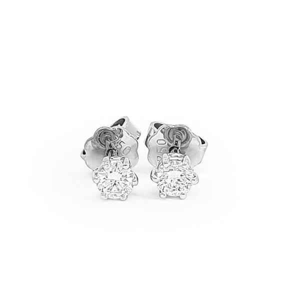 Brillant Diamant Ohrstecker Paar 750/- Weißgold 18 Karat Gold 0,42 Karat G/VS