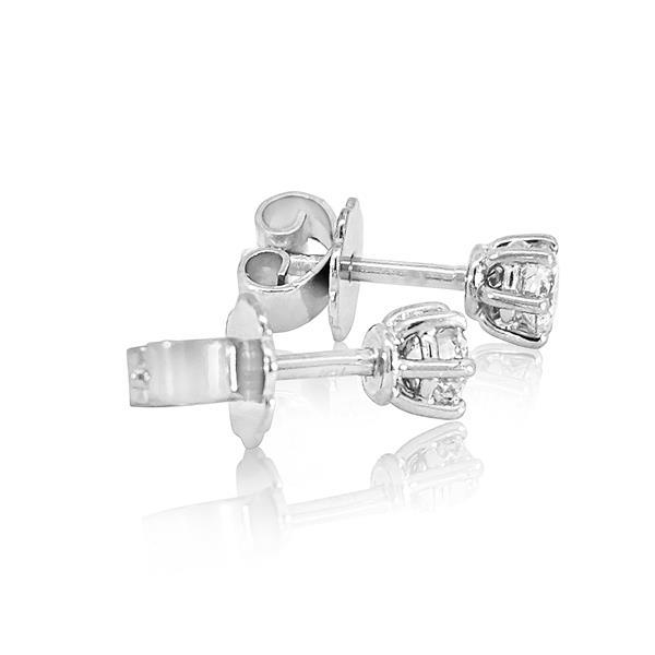 Luxus Diamant Ohrstecker 750 Gold (IF/F) - Weißgold, 6 Krappen, 0,42 ct - lupenrein, echter Brillantschmuck