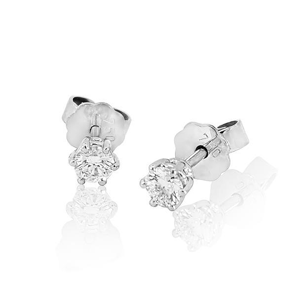 Brillant Diamant Ohrstecker Paar 750/- Weißgold 18 Karat Gold 0,42 Karat G/VS