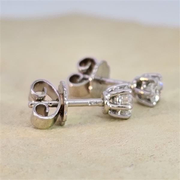 Luxus Diamant Ohrstecker 750 Gold (IF/F) - Weißgold, 6 Krappen, 0,42 ct - lupenrein, echter Brillantschmuck