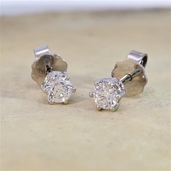 Luxus Diamant Ohrstecker 750 Gold (IF/F) - Weißgold, 6 Krappen, 0,50 ct - lupenrein, echter Brillantschmuck