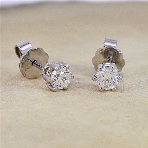 Brillant Diamant Ohrstecker Paar 750/- Weißgold 18 Karat Gold 0,50 Karat G/VS