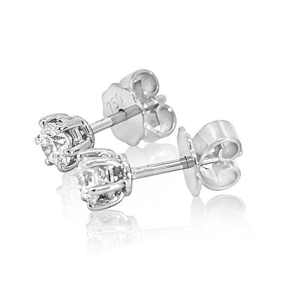 Luxus Diamant Ohrstecker 750 Gold (IF/F) - Weißgold, 6 Krappen, 0,50 ct - lupenrein, echter Brillantschmuck