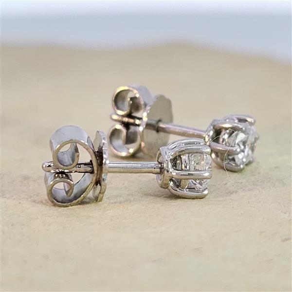 Luxus Diamant Ohrstecker 750 Gold (IF/F) - Weißgold, 6 Krappen, 0,50 ct - lupenrein, echter Brillantschmuck