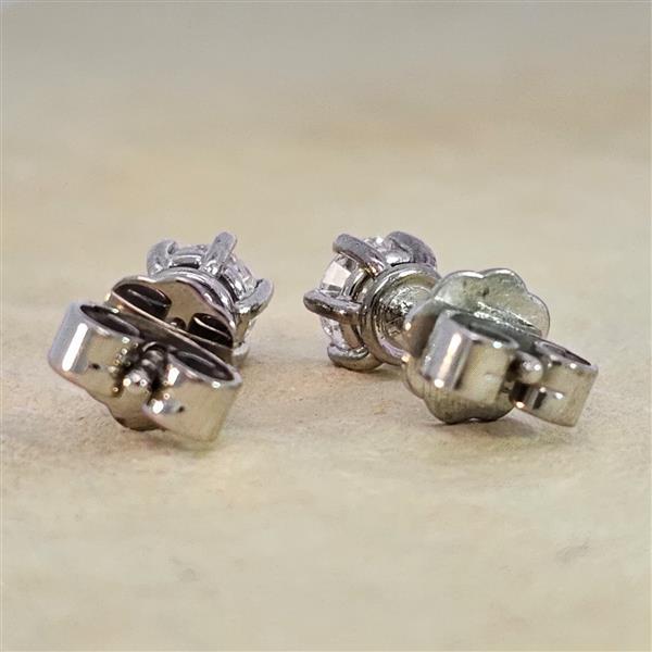 Luxus Diamant Ohrstecker 750 Gold (IF/F) - Weißgold, 6 Krappen, 0,60 ct - lupenrein, echter Brillantschmuck