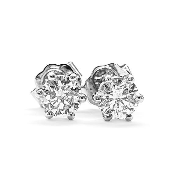 Brillant Diamant Ohrstecker Paar 750/- Weißgold 18 Karat Gold 0,60 Karat G/VS