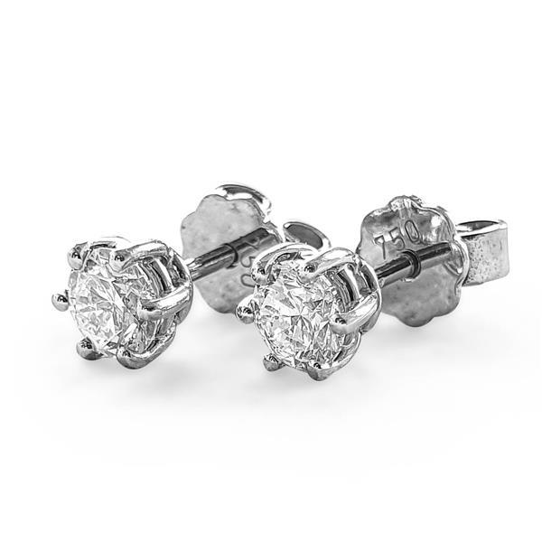Brillant Diamant Ohrstecker Paar 750/- Weißgold 18 Karat Gold 0,60 Karat G/VS