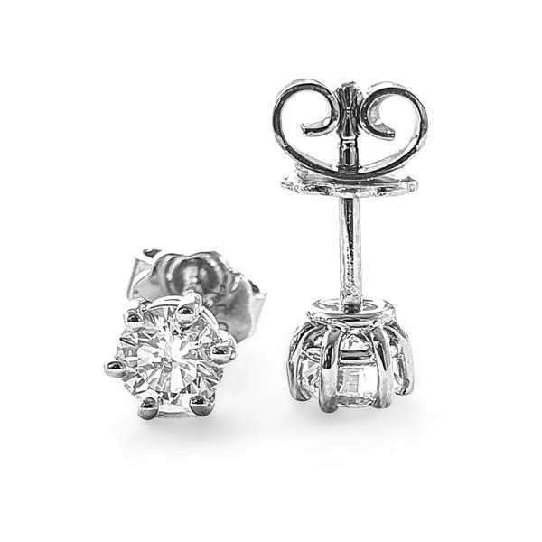 Brillant Diamant Ohrstecker Paar 750/- Weißgold 18 Karat Gold 0,60 Karat G/VS