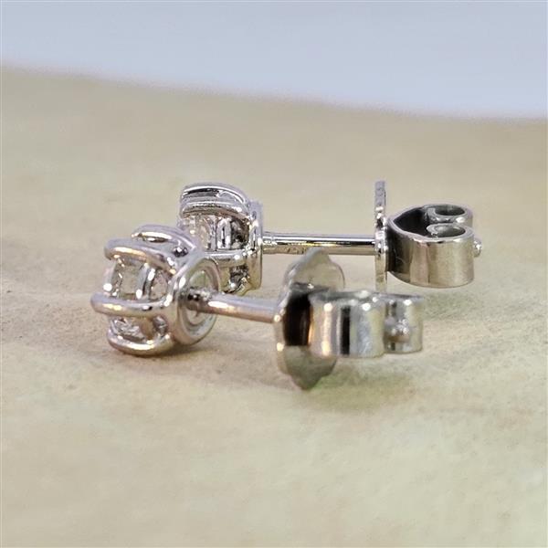 Luxus Diamant Ohrstecker 750 Gold (IF/F) - Weißgold, 6 Krappen, 0,70 ct - lupenrein, echter Brillantschmuck