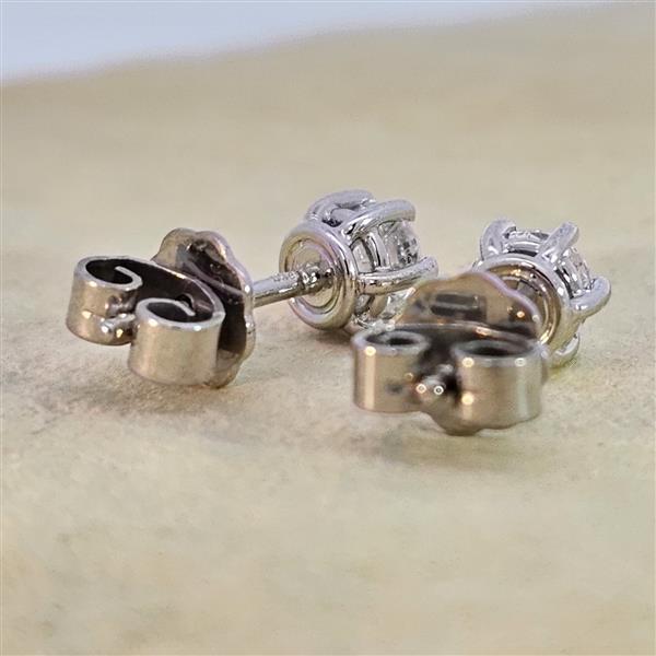 Luxus Diamant Ohrstecker 750 Gold (IF/F) - Weißgold, 6 Krappen, 0,70 ct - lupenrein, echter Brillantschmuck