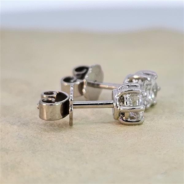 Luxus Diamant Ohrstecker 750 Gold (IF/F) - Weißgold, 6 Krappen, 0,70 ct - lupenrein, echter Brillantschmuck