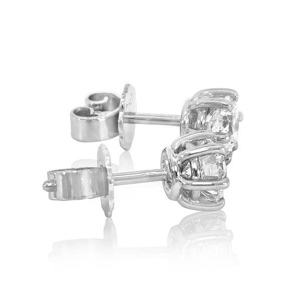 Luxus Diamant Ohrstecker 750 Gold (IF/F) - Weißgold, 6 Krappen, 1,27 ct - lupenrein, echter Brillantschmuck