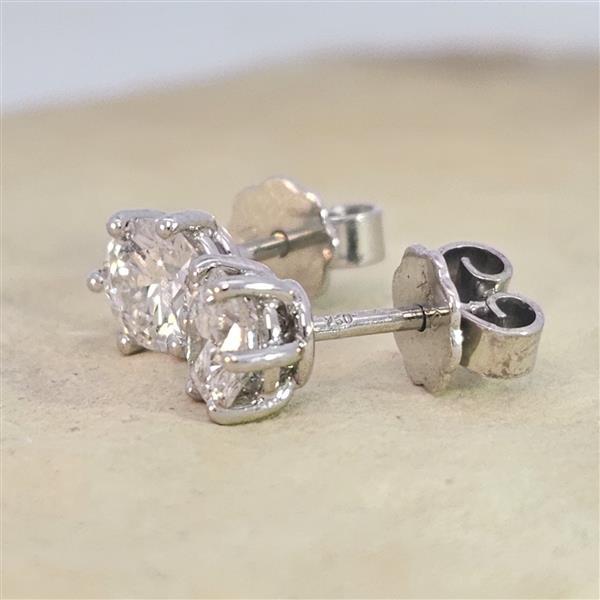 Luxus Diamant Ohrstecker 750 Gold (IF/F) - Weißgold, 6 Krappen, 1,27 ct - lupenrein, echter Brillantschmuck