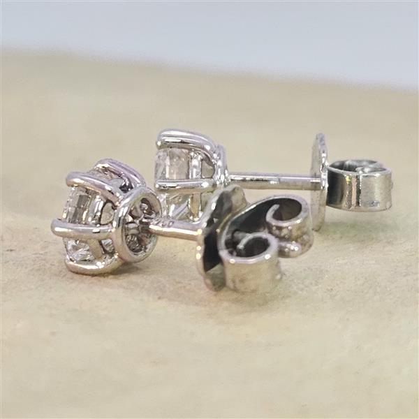 Luxus Diamant Ohrstecker 750 Gold (IF/F) - Weißgold, 6 Krappen, 1,27 ct - lupenrein, echter Brillantschmuck