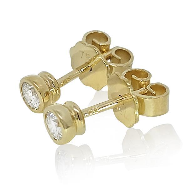 Brillant Diamant Ohrstecker Paar 750/- Gelbgold 18 Karat Gold 0,30 Karat G/VS
