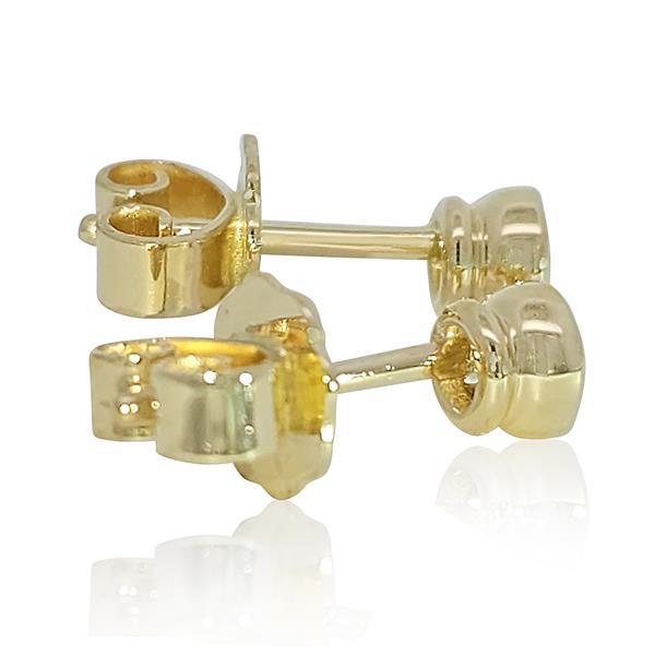 Diamant Ohrstecker 750 Gold - Gelbgold, Zarge, 0,30 ct - 2 Brillanten IF/F - Luxus Ohrschmuck Damen