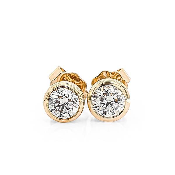 Brillant Diamant Ohrstecker Paar 750/- Gelbgold 18 Karat Gold 0,44 Karat G/VS