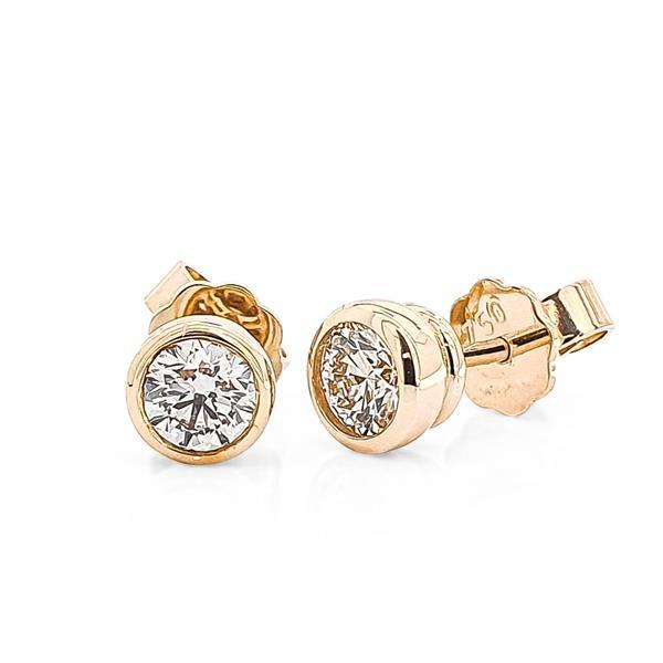 Brillant Diamant Ohrstecker Paar 750/- Gelbgold 18 Karat Gold 0,44 Karat G/VS